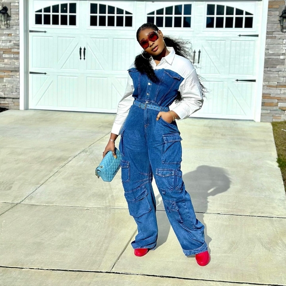 Fashion nova denim jumpsuit - Picture 9 of 13